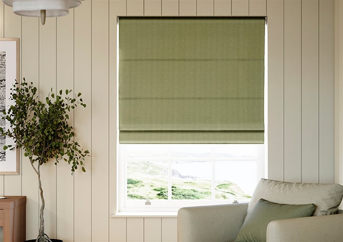 Montierre Stripe, Rainwashed Green - Twist&Fit Roman Blind - Image 3